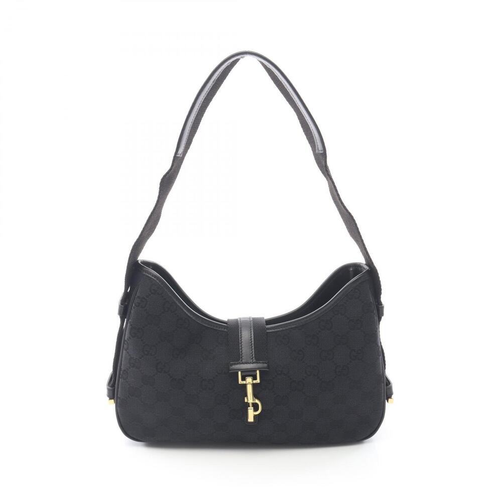 Gucci GG Canvas Shoulder Bag Leather Black
